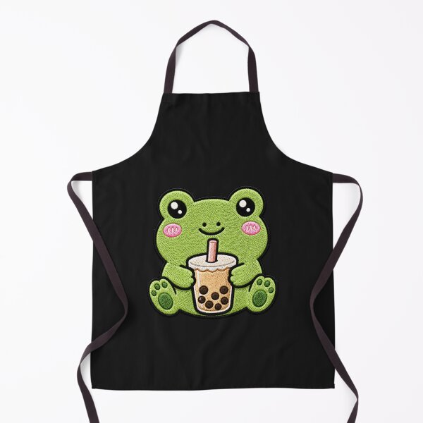 Item preview, Cute Boba Frog Embroidery Patch Kawaii Design designed and sold by ColorSplash123.
