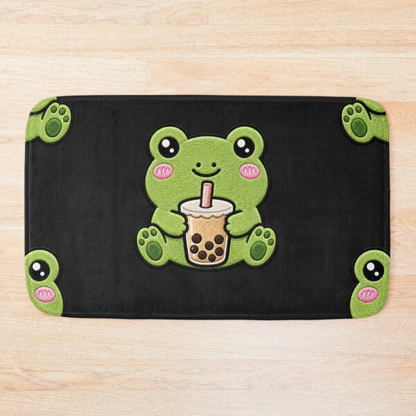Item preview, Cute Boba Frog Embroidery Patch Kawaii Design designed and sold by ColorSplash123.
