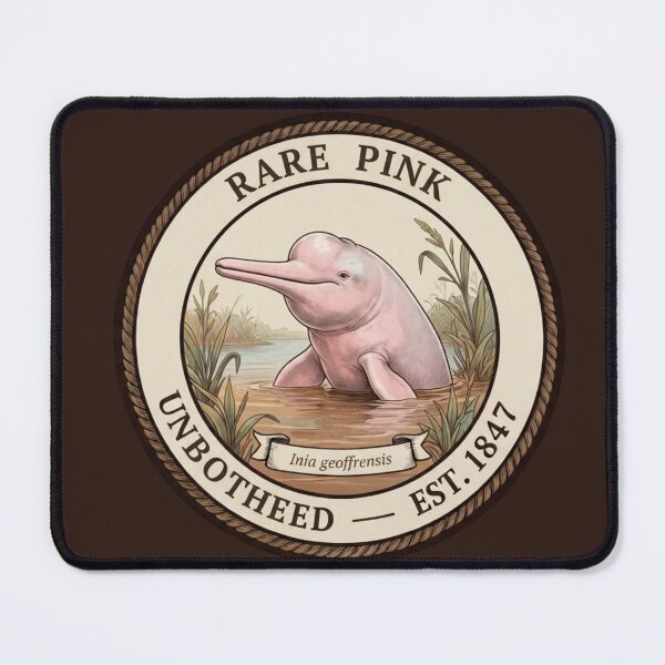 Item preview, Rare Pink Unbothered Pink Dolphin Humor Badge designed and sold by CalmCapy Co.