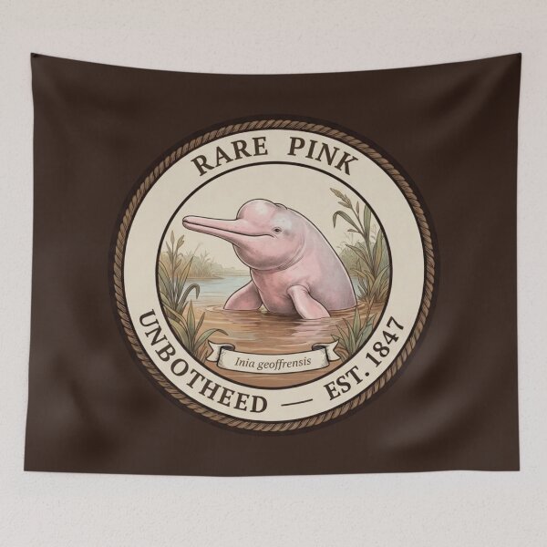 Item preview, Rare Pink Unbothered Pink Dolphin Humor Badge designed and sold by CalmCapy Co.