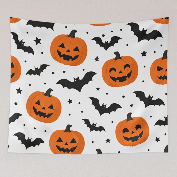 Item preview, Halloween Pumpkins and Bats Seamless Pattern designed and sold by Owcomm.