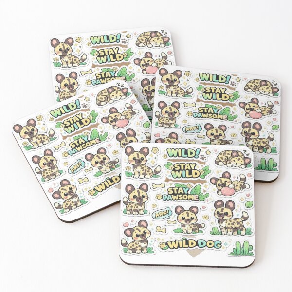 Item preview, Cute African Wild Dog Sticker Pack | Kawaii Gen-Z Pastel Painted Dog Stickers | Transparent PNG Digital Sticker Collection designed and sold by mukibas37i.