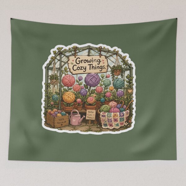 Item preview, Growing Cozy Things Crochet Greenhouse Cottagecore designed and sold by SimplePoDesign.