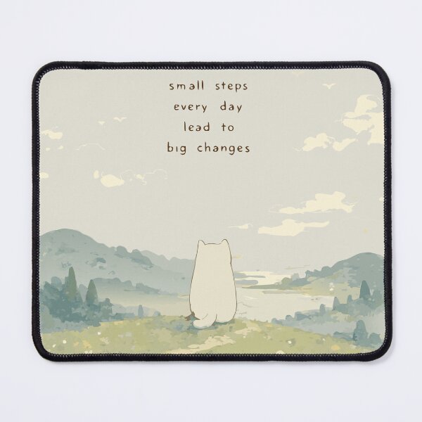 Item preview, Small Steps Every Day | Cozy Cat Wall Art designed and sold by zenarty design.