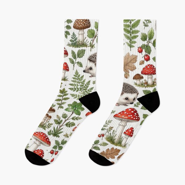 Item preview, Enchanted Forest Hedgehogs and Mushrooms Pattern designed and sold by Owcomm.