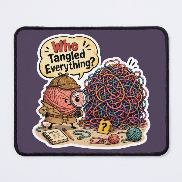 Item preview, Who Tangled Everything Crochet Detective designed and sold by SimplePoDesign.
