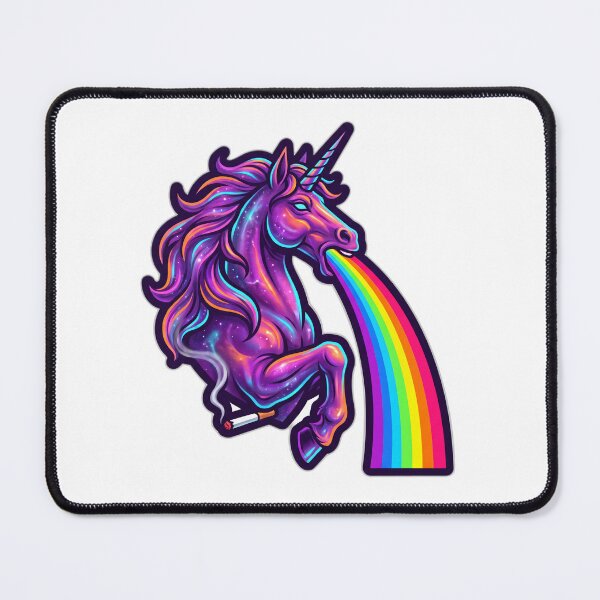 Item preview, Smoking Unicorn Vomiting Rainbows 70s Van Art designed and sold by ryanguas.