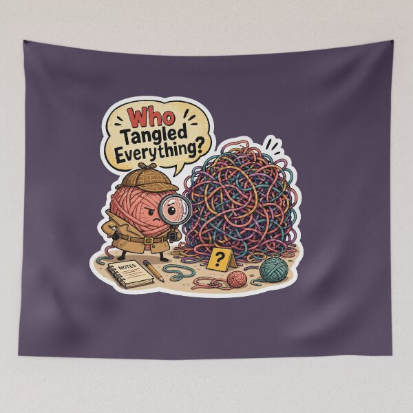 Item preview, Who Tangled Everything Crochet Detective designed and sold by SimplePoDesign.
