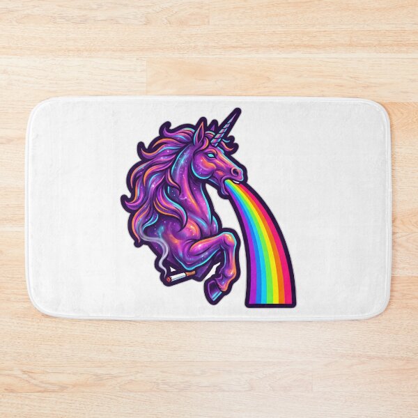 Item preview, Smoking Unicorn Vomiting Rainbows 70s Van Art designed and sold by ryanguas.