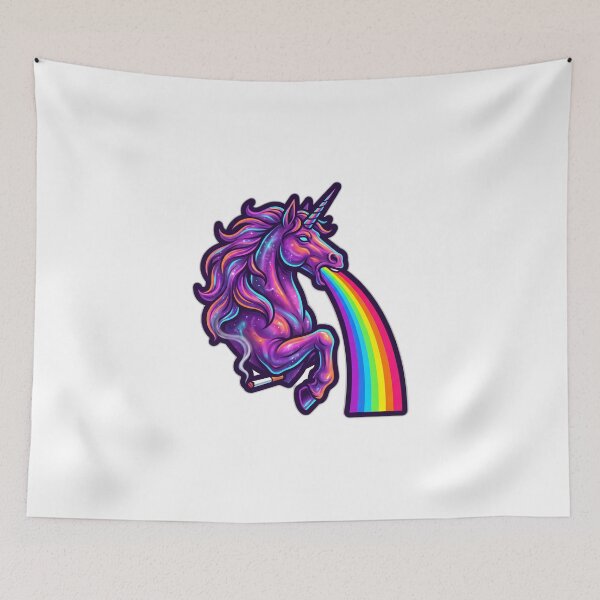 Item preview, Smoking Unicorn Vomiting Rainbows 70s Van Art designed and sold by ryanguas.