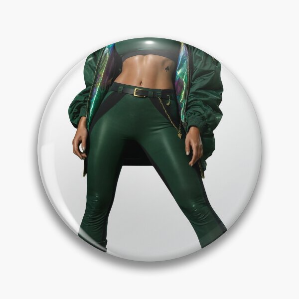Item preview, Confident Pose Fashion Model in Green Crop Top and High Waist Leggings Full Body Isolated designed and sold by Creative88Art.