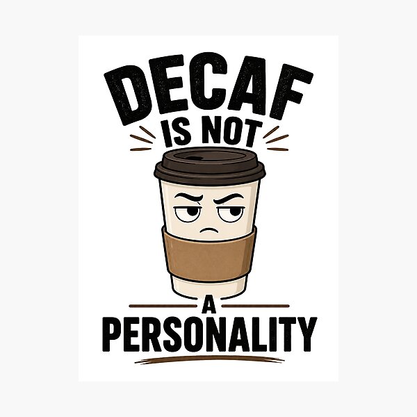 Item preview, Decaf Is Not A Personality Coffee Humor designed and sold by Nawi32.