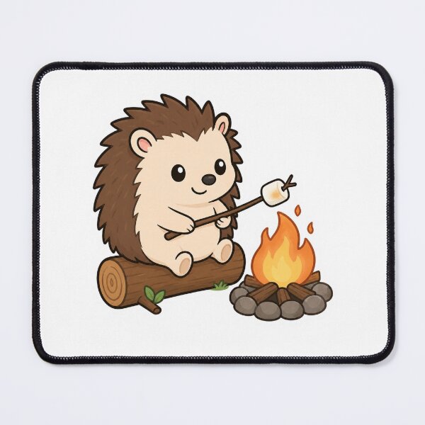 Item preview, Cute Hedgehog Roasting Marshmallow designed and sold by PawsGiggles.