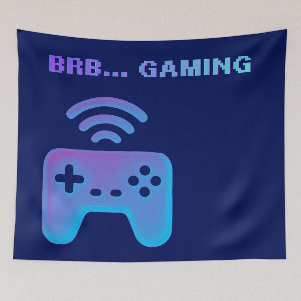 Item preview, BRB... Gaming | Neon Retro Gamer Controller | Pixel Art Gaming Design designed and sold by VariusDesigns.