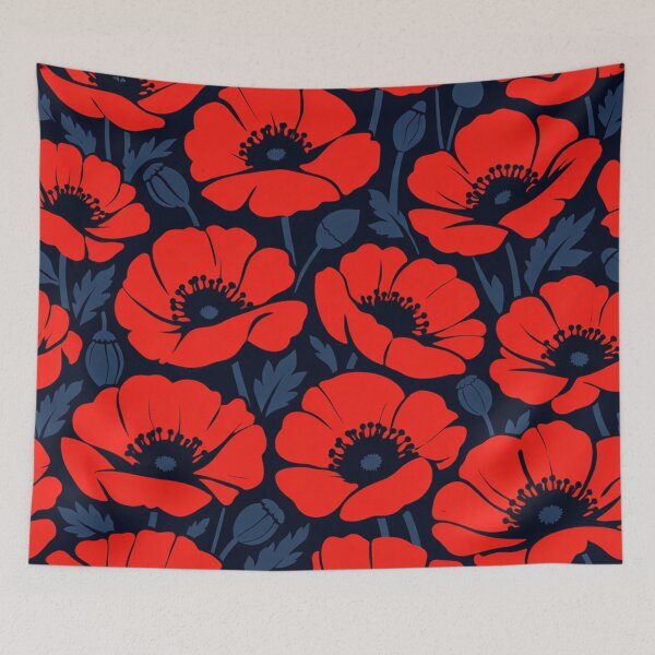 Item preview, Vibrant Red Poppy Floral Pattern designed and sold by Owcomm.