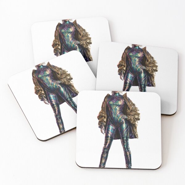 Item preview, Futuristic Metallic Bodysuit Fashion Model in Dynamic Pose with Transparent Background designed and sold by Creative88Art.