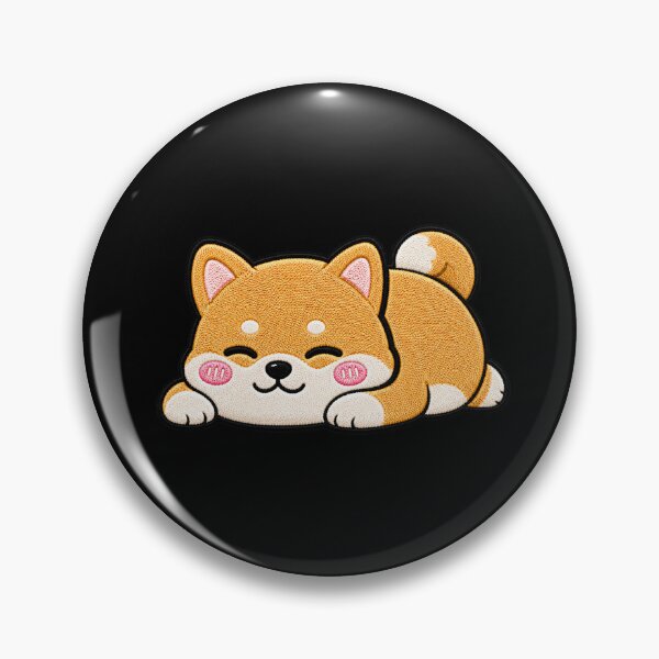 Item preview, Cute Lazy Shiba Inu Embroidery Patch Kawaii Design designed and sold by ColorSplash123.