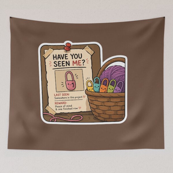 Item preview, Have You Seen Me? Funny Stitch Marker Crochet designed and sold by SimplePoDesign.
