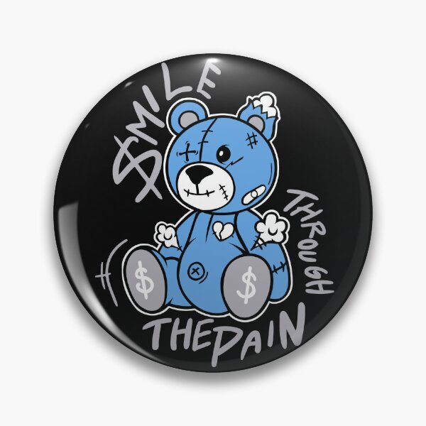 Item preview, Smile Through the Pain Blue Teddy Bear Streetwear Graphic Shirt designed and sold by Cleckchave.
