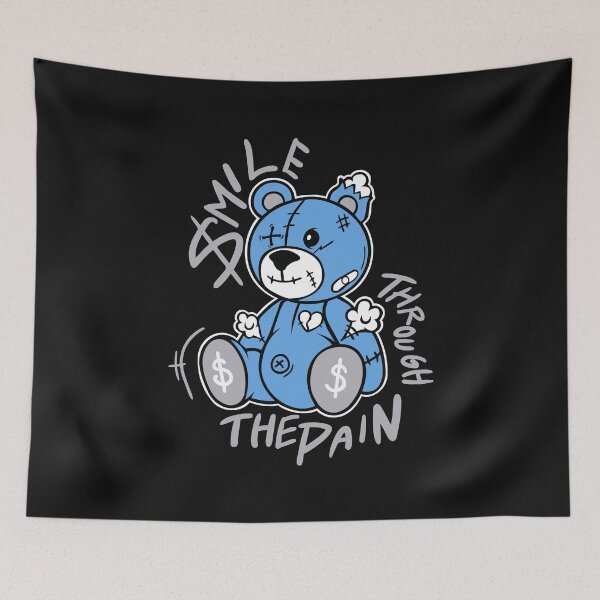 Item preview, Smile Through the Pain Blue Teddy Bear Streetwear Graphic Shirt designed and sold by Cleckchave.