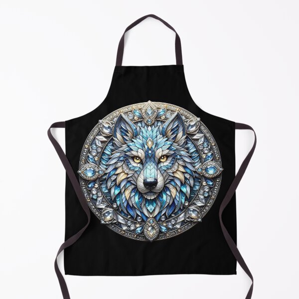 Item preview, Crystal Wolf Stained Glass Gem Blue Art designed and sold by LuisWorks.