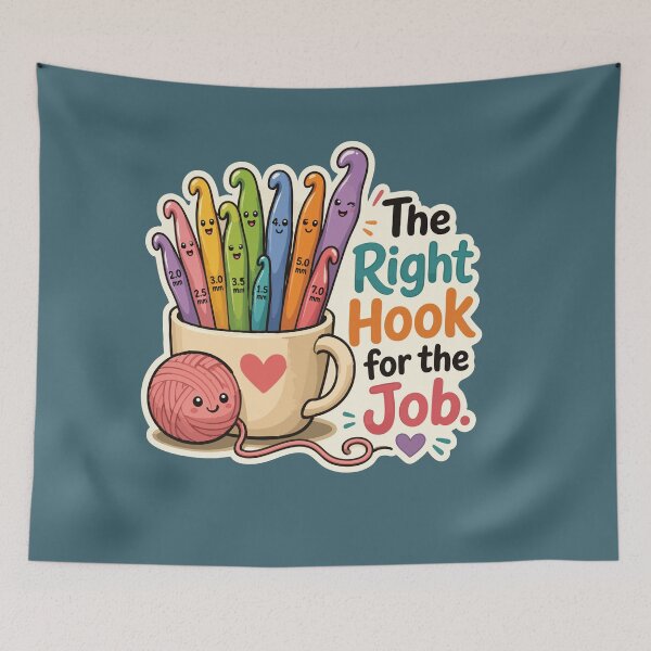 Item preview, The Right Hook for the Job Funny Crochet designed and sold by SimplePoDesign.