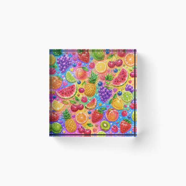 Item preview, Glittery Mixed Fruits Seamless Pattern Fruit Print designed and sold by Aramdesing.