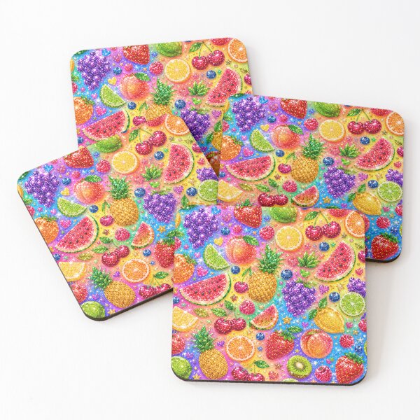 Item preview, Glittery Mixed Fruits Seamless Pattern Fruit Print designed and sold by Aramdesing.