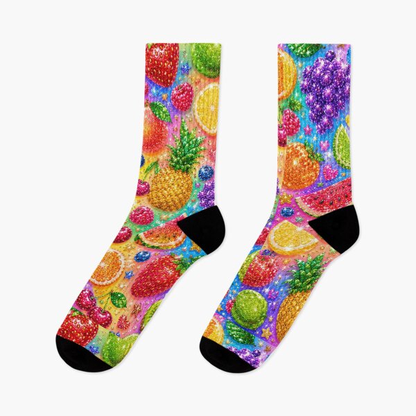 Item preview, Glittery Mixed Fruits Seamless Pattern Fruit Print designed and sold by Aramdesing.