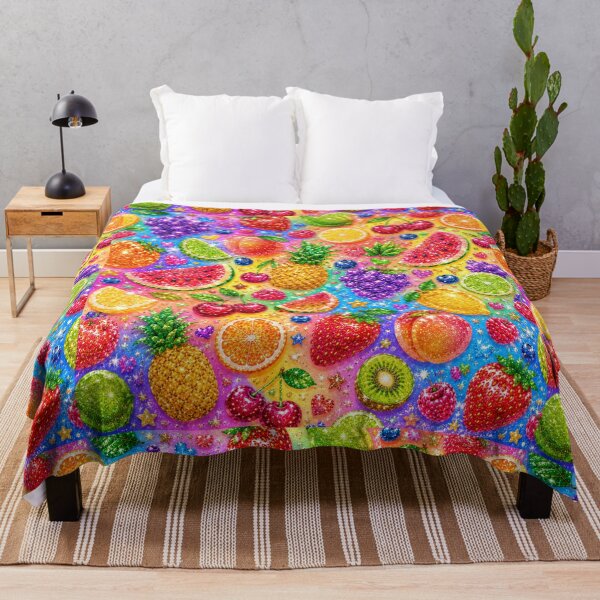 Item preview, Glittery Mixed Fruits Seamless Pattern Fruit Print designed and sold by Aramdesing.