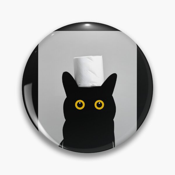 Item preview, Black Cat with Toilet Paper-  designed and sold by PurrfectHome.