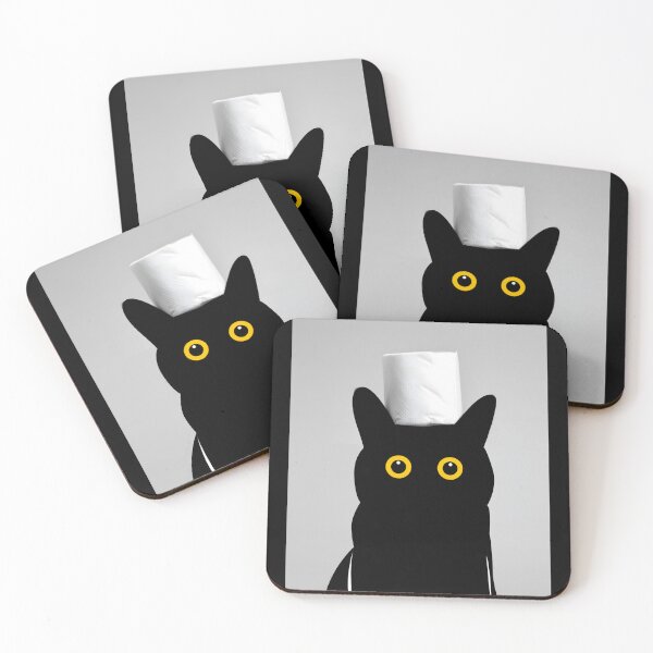 Item preview, Black Cat with Toilet Paper-  designed and sold by PurrfectHome.