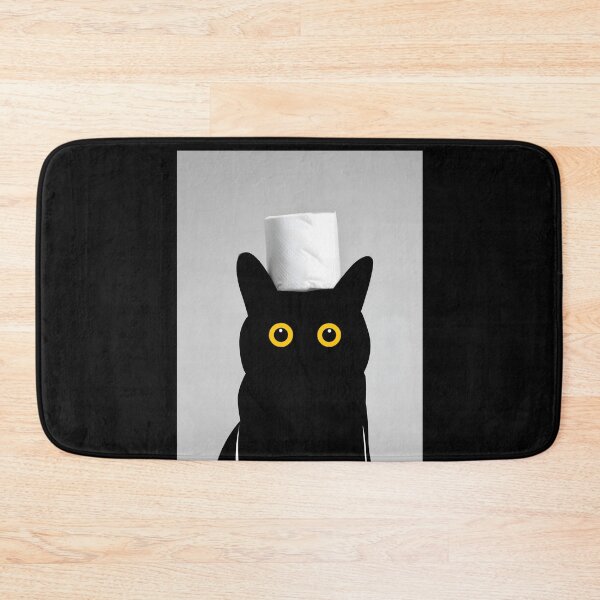 Item preview, Black Cat with Toilet Paper-  designed and sold by PurrfectHome.