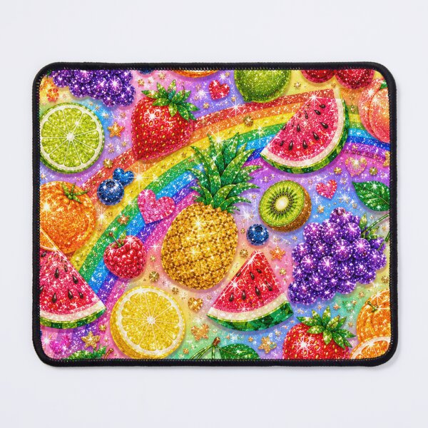 Item preview, Glittery Rainbow Mixed Fruits Seamless Pattern Fruit Print designed and sold by Aramdesing.