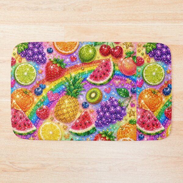 Item preview, Glittery Rainbow Mixed Fruits Seamless Pattern Fruit Print designed and sold by Aramdesing.