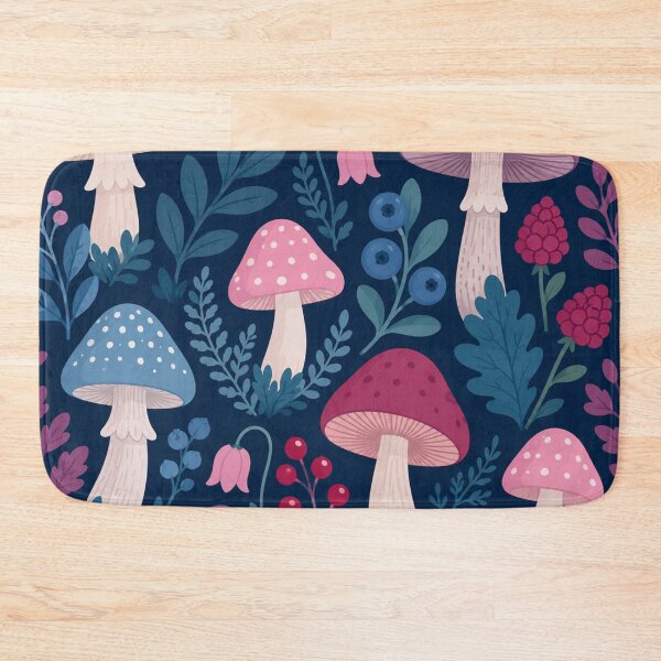 Item preview, Midnight Forest Mushroom Botanical Pattern designed and sold by Owcomm.