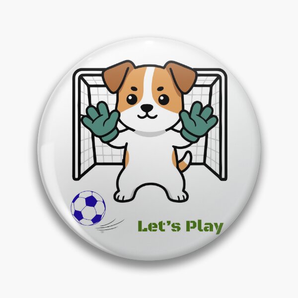Item preview, Cute Goalie Dog Let's Play Soccer Vector Art designed and sold by EHdesignShop.