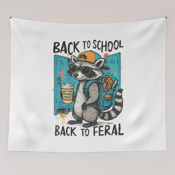 Item preview, Back to Feral Raccoon Back to School Funny Kids Student Teacher Coffee Backpack Gift designed and sold by kiralynstration.