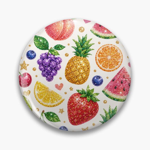 Item preview, Glittery Rainbow Mixed Fruits Seamless Pattern  designed and sold by Aramdesing.