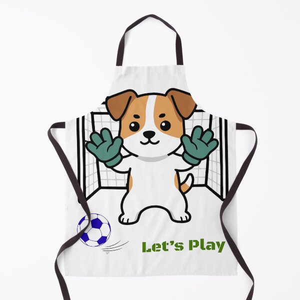 Item preview, Cute Goalie Dog Let's Play Soccer Vector Art designed and sold by EHdesignShop.