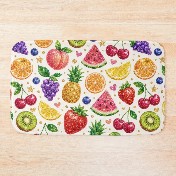 Item preview, Glittery Rainbow Mixed Fruits Seamless Pattern  designed and sold by Aramdesing.