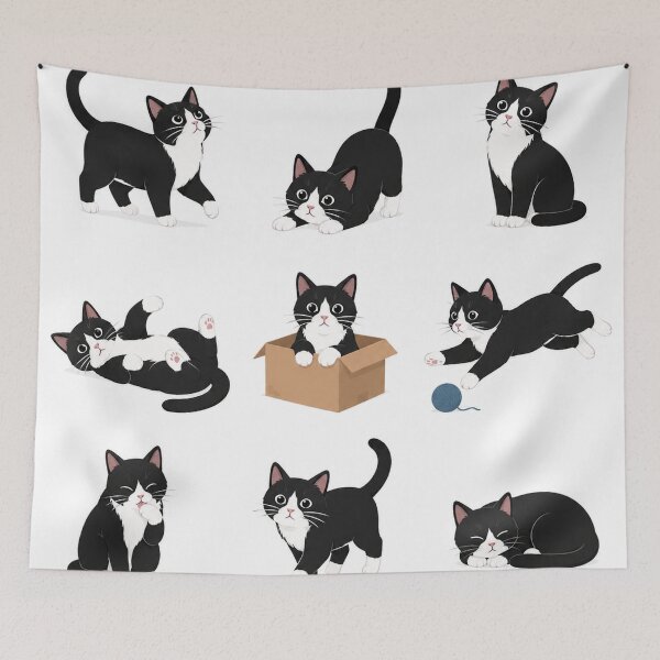 Item preview, Tuxedo Cat Cute Poses Collection designed and sold by Owcomm.