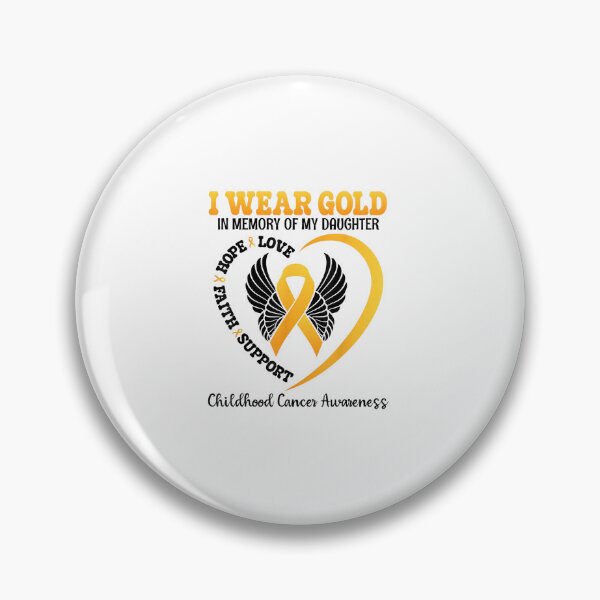 Item preview, I Wear Gold in Memory of My Daughter Childhood Cancer Awareness Gold Ribbon Support Parent Memorial Gift designed and sold by kiralynstration.
