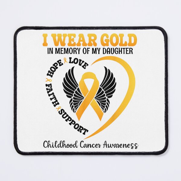 Item preview, I Wear Gold in Memory of My Daughter Childhood Cancer Awareness Gold Ribbon Support Parent Memorial Gift designed and sold by kiralynstration.