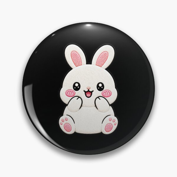 Item preview, Cute Happy Bunny Embroidery Patch Kawaii Design designed and sold by ColorSplash123.