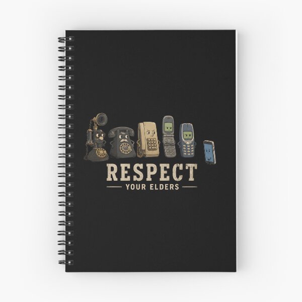 Item preview, Respect Your Elders Phone Shirt | Funny Vintage Phone Cartoon Retro Tech Humor designed and sold by Lina Caro.