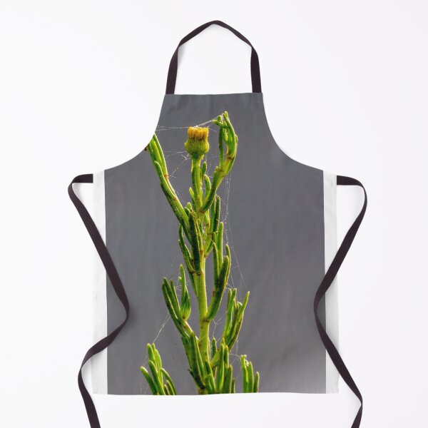 Item preview, Green Plant Stem With Spider Web And Bud Macro Against Soft Gray Background designed and sold by Nmallia.