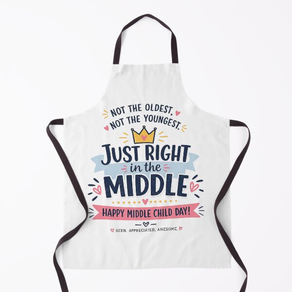 Item preview, Just Right in the Middle – Happy Middle Child Day Funny Typography T-Shirt Design designed and sold by CreativeNest Prints.