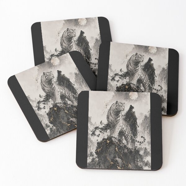 Item preview, Guardian of the White Tiger | Chinese Ink Wash Wuxia Art designed and sold by ManJiangHong.