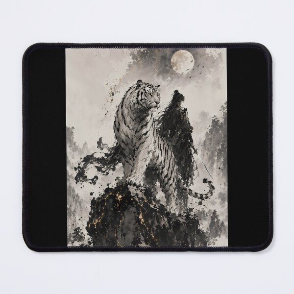 Item preview, Guardian of the White Tiger | Chinese Ink Wash Wuxia Art designed and sold by ManJiangHong.
